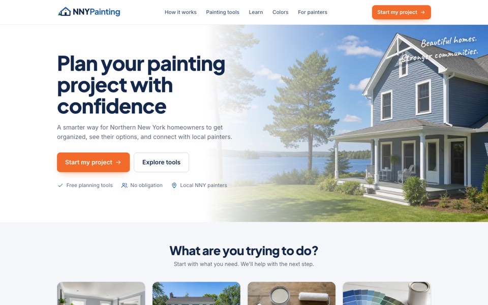 NNY Painting website home page, built by Webit365